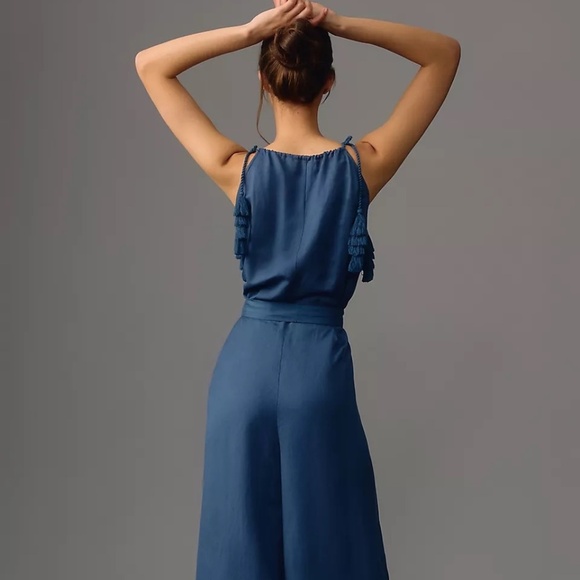 NWT Anthropologie Corey Lynn Calter Sleevless Linen Tassel Jumpsuit L/XL - Picture 4 of 7